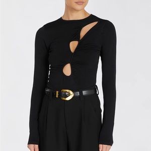 DISSH - MONIQUE BLACK LONG SLEEVE KNIT TOP